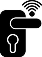 Smart Door Lock Automated Locking System Glyph vector