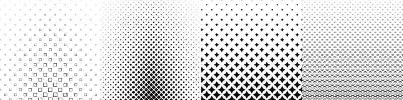Black and white pattern collection with different geometric shapes vector