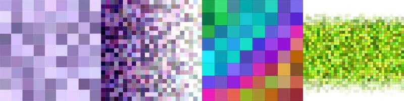 Abstract multicolor square mosaic pattern background set vector