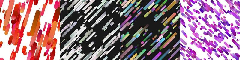 Seamless gradient diagonal stripe background set vector