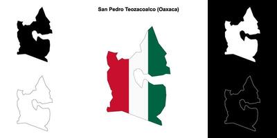 San Pedro Teozacoalco municipality, Oaxaca outline map set vector