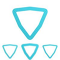 Cyan line triangle logo design set vector
