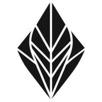 Abstract Diamond Leaf Black Icon vector