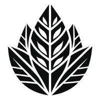 Abstract Leaf Design In Black vector