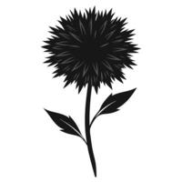 Black Floral Silhouette With White Background vector