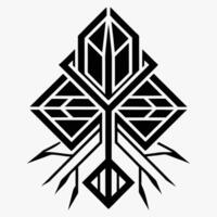 Geometric Abstract Tree Minimalist Design vector