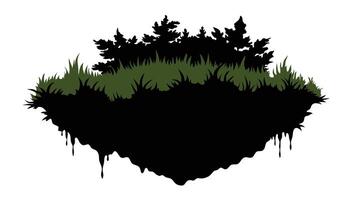Floating Island With Trees And Grass vector