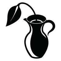 Pitcher And Leaf Simple Design vector