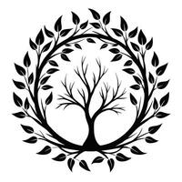 Tree Of Life Black Silhouette vector