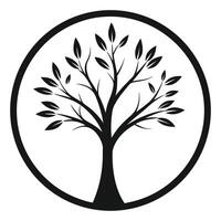 Tree Silhouette In Circle Frame vector