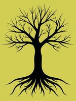Silhouette Tree With Roots And Branches vector