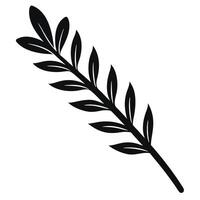 Silhouette Of Stylized Leaf Branch vector