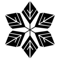 Geometric black and white snowflake design vector