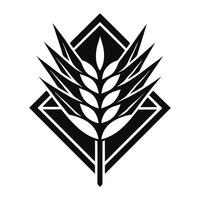 Wheat Stalk Inside Diamond Shape vector