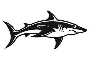 Black and white shark vector