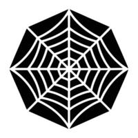 Black spiderweb isolated on white background vector