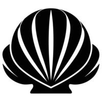 Black and white scallop shell design vector
