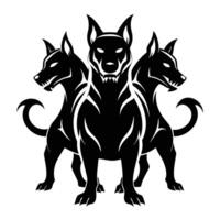 Cerberus mythological three headed dog icon vector