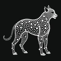 Abstract dog silhouette with dot pattern vector