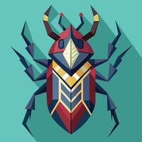 Geometric illustration of a colorful insect vector