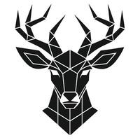 Geometric deer head silhouette design vector