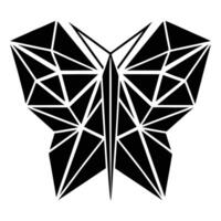 Geometric black butterfly on white background vector