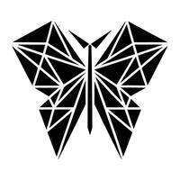 Geometric butterfly black and white vector