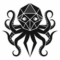 Geometric octopus icon for creative design vector