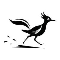 Roadrunner bird running silhouette graphic vector