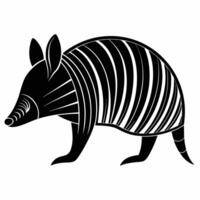 Stylized black and white armadillo illustration Design vector