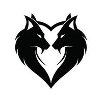 Wolves forming a heart shape vector