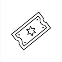 A Minimal event ticket icon with a small star, suggesting VIP access vector