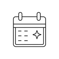 A minimalist calendar page icon with a small star marking an important date vector