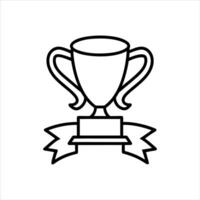 A clean-lined trophy with a large ribbon wrapped around it, symbolizing a grand prize vector