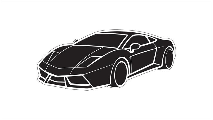 Dominant Sports Car With Precision Lines. cartoon car isolated on white background