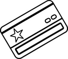 Simple credit card icon with a small star, hinting at loyalty rewards. vector