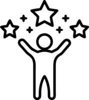 A person with stars floating overhead, symbolizing success vector