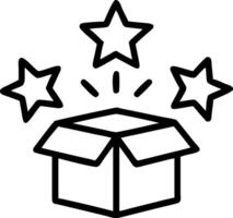 An open box with stars popping out vector