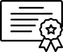 Certificate document with a small star vector
