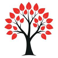 A red tree . A Tree in Full Vibrant Bloom. Adobe Illustrator Artwork vector