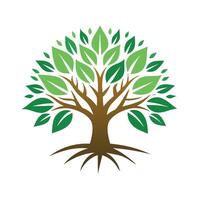 Tree logo Stylized Silhouettes with round Leaves and Circular logo. Adobe Illustrator Artwork vector