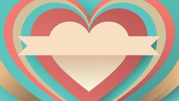 A heart shaped background with ribbon and ribbon vector