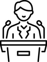 A line style icon of a public speaker vector