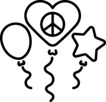 A linear style icon of peace balloons vector