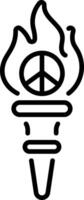 A linear style icon of a freedom torch vector