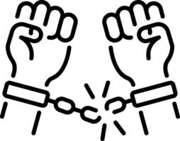 A linear style icon showing freedom vector