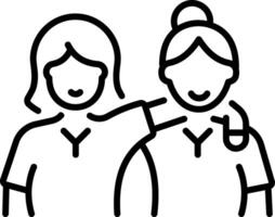 Two best friends icon in linear style vector