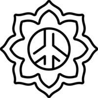 A linear style icon of peaceful mandala art vector
