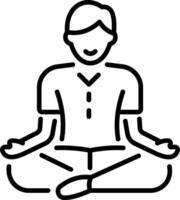 A character doing mediation, linear style icon vector