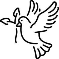 A linear style icon of a peace bird vector